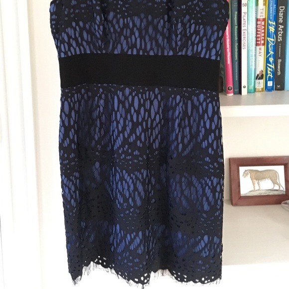ROBERT RODRIGUEZ Black Blue Lace Dress - Picture 6 of 8